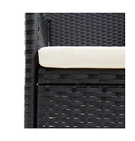 Patio Dining Chairs 4 pcs Poly Rattan Black