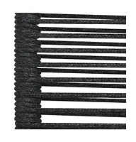 Patio Chairs 4 pcs Cotton Rope and Steel Black