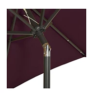 vidaXL Garden Parasol with Led Lights Bordeaux Red 78.7"x83.1" Aluminum