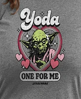 Hybrid Apparel Plus Star Wars Yoda One For Me Graphic Crewneck T-Shirt