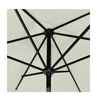 vidaXL Garden Parasol with LEDs and Steel Pole Sand 6.6'x9.8'