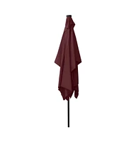 vidaXL Garden Parasol with LEDs and Steel Pole Bordeaux Red 6.6'x9.8'