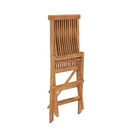 Folding Patio Chairs pcs Solid Teak Wood