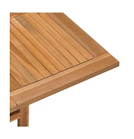 vidaXL Folding Patio Dining Table 35.4"x35.4"x29.5" Solid Teak Wood