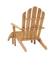 Adirondack Chair with Footrest Solid Teak Wood