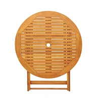 vidaXL Folding Patio Table 35.4"x29.5" Solid Eucalyptus Wood