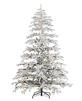 Seasonal 7.5ft Jackson Flocked Pine Tree, 600 Warm Led Lights