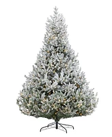 Seasonal 7.5ft Royal Oaks Flocked Fir Tree, 690 Warm Led Lights