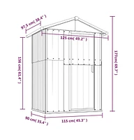 vidaXL Garden Shed Anthracite 49.6"x38.4"x69.7" Galvanized Steel