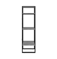 3-Tier Book Cabinet Concrete Gray 15.7"x11.8"x41.3" Engineered Wood