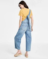 Lucky Brand Womens Cotton Crewneck Tee Denim Overalls