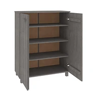 vidaXL Shoe Cabinet Hamar Light Gray 33.5"x15.7"x42.5" Solid Wood Pine