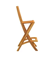vidaXL Folding Patio Bar Stools 2 pcs Solid Wood Acacia