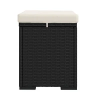 vidaXL Ottomans with Cushions 2 pcs Black 15.7"x11.8"x15.7" Poly Rattan