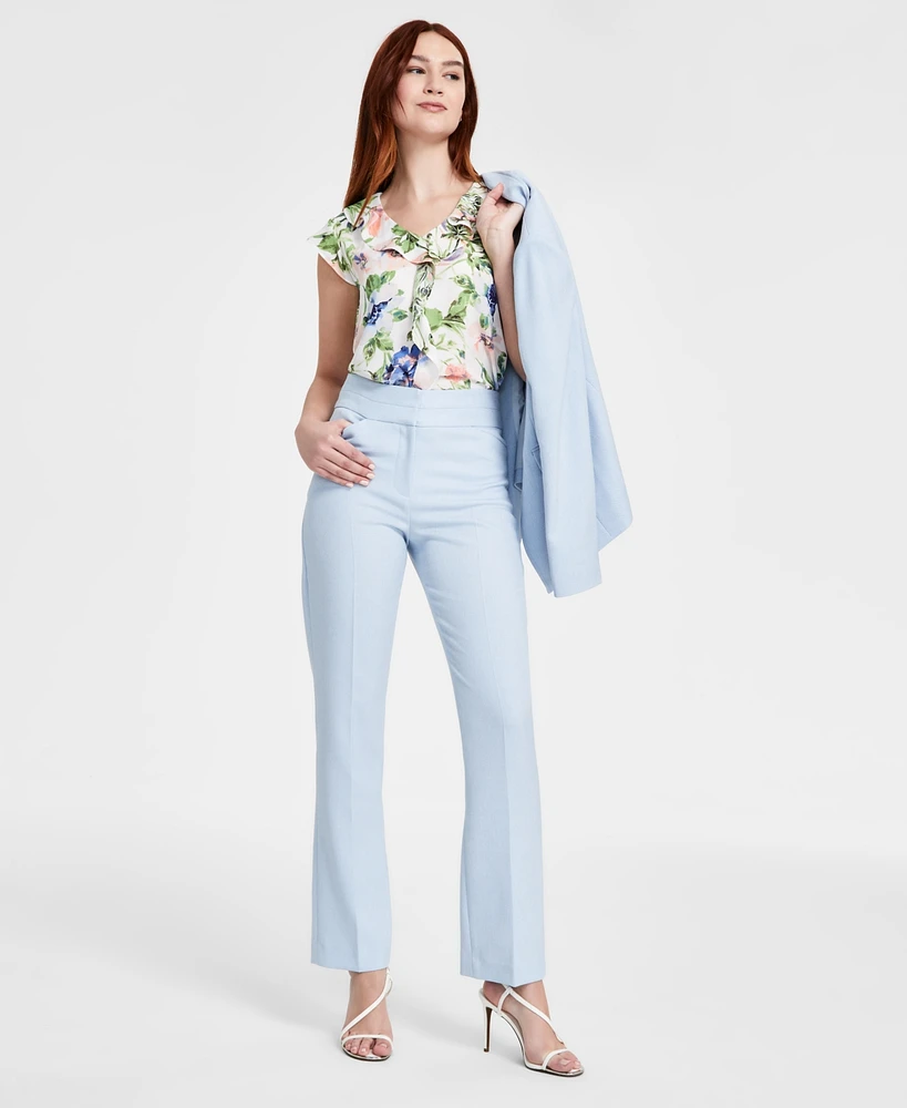 Tahari Asl Women's Mid-Rise Flare-Leg Pants
