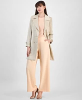 Tahari Asl Women's Satin Double-Breasted Belted Trench Jacket