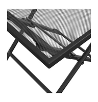 vidaXL Folding Patio Table Anthracite 15"x15"x15" Steel Mesh