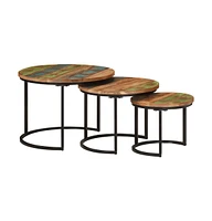 vidaXL Nesting Tables 3 pcs Solid Wood Reclaimed