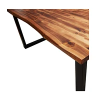 Dining Table with Live Edge 55.1"x31.5"x29.5" Solid Wood Acacia