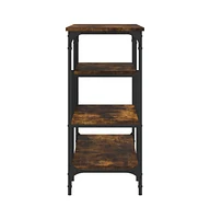 vidaXL Console Table with Shelves Smoked Oak 39.4"x13.8"x29.5"