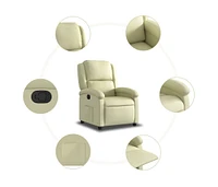 Recliner Chair Cream Real Leather