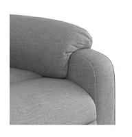 Massage Recliner Chair Light Gray Fabric