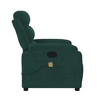 vidaXL Massage Recliner Chair with 6-Point Vibration Massage and Convenient Side Pocket, Dark Velvet Rocker