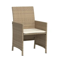 vidaXL 3 Piece Bistro Set with Cushions Beige Poly Rattan
