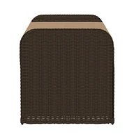 vidaXL Storage Bench with Cushion Brown 45.3"x20.1"x20.5" Poly Rattan