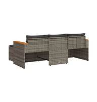 vidaXL 3 Piece Patio Sofa Set with Cushions Poly Rattan