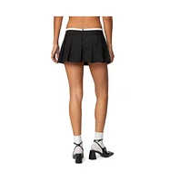 Edikted Women's Contrast Drawstring Pleated Mini Skort