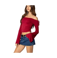 Edikted Womens Keaghan Off Shoulder Top