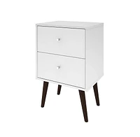 Slickblue Modern Mid-Century Style Nightstand with 2 Drawers for Bedroom Storage