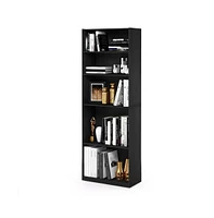 Slickblue 5-Shelf Bookcase Wood Finish for Stylish Storage and Organization