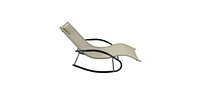 Slickblue Modern Rocking Chaise Lounger Patio Chair with Pillow for Outdoor Relaxation