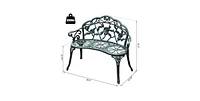 Slickblue Outdoor Patio 40-inch Garden Bench with Backrest in Antique Green Metal Finish