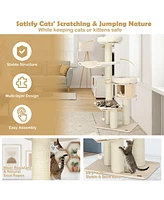 Gymax 68.5'' Cat Tree Condo 4-Layer Wooden Kitten Activity Tower w/ Sisal Posts