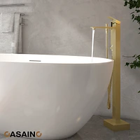 Casainc Freestanding Single Handle Floor Mounted Roman Tub Faucet Bathtub Filler with Hand Shower