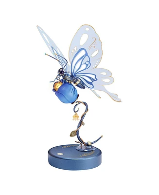 Robotime 3D Puzzle Butterfly Diy Model Kit Toys for Adult Child, Blue, 5.7"6.1"9"