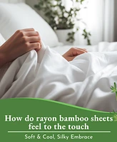 Soft Silk-Like 100% Rayon from Bamboo Cooling Bed Sheets King