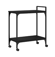 vidaXL Kitchen Trolley Black 23.8"x12.2"x28.5" Engineered Wood