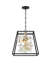 Possini Euro Design Carrine 15 3/4" Wide Black and Gold 5-Light Led Pendant