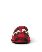 Dearfoams Men's Buffalo Check Papa Bear Dad Clog House Slipper