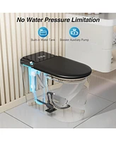 Lalahoo Smart Toilet with Tank Built in, Dual Auto Power Flush, Auto Open & Close, Foot Sensor Operation