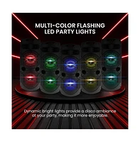 Pyle Dual 8” Wireless Portable Pa Speaker with Party Lights, Usb/Tf/Fm Radio, Mic & Remote Control