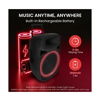 Pyle 15" Active & Passive Pa Speaker Combo System with Bluetooth, Led Lights & Remote Control