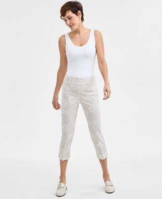 Jm Collection Petite Printed Pull-On Capri Pants, Exclusively at Macy's