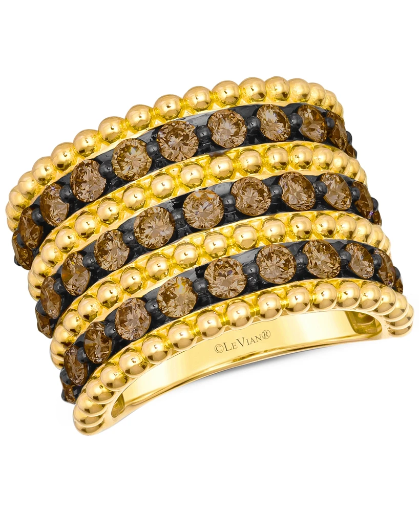Le Vian Chocolatier Chocolate Diamond Multi Row Band Ring in 14k Honey Gold