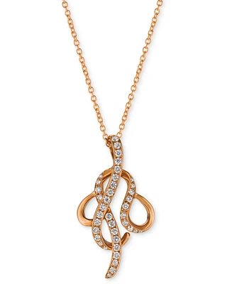 Le Vian Vanilla Diamond (1/3 ct. t.w.) Pendant 18" Necklace in 14k Strawberry Gold