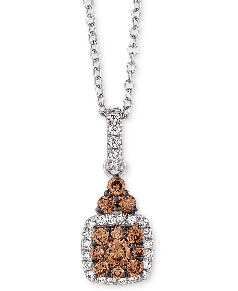 Le Vian Chocolatier Chocolate Diamond (1/3 ct. t.w.) & Vanilla Diamond (1/10 ct. t.w.) Pendant 18" Necklace in 14k Vanilla Gold